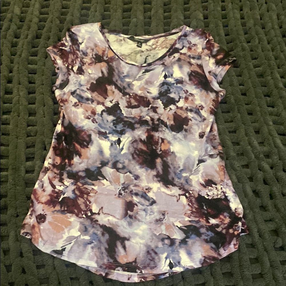 Simply Vera Vera Wang Purple and Pink Abstract Blouse